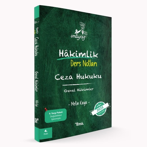 İmtiyaz Hakimlik Ders Notları Ceza Hukuku Genel Hükümler Temsil Kitap Yayınları 2025