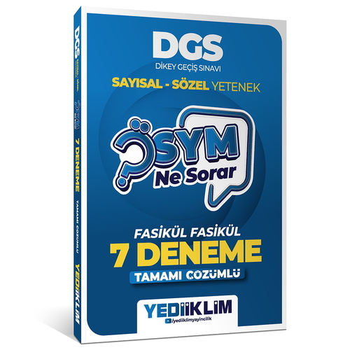 ÖSYM Ne Sorar DGS Prestij Serisi Sayısal Sözel Yetenek Fasikül 7 Deneme Yediiklim Yayınları 2027