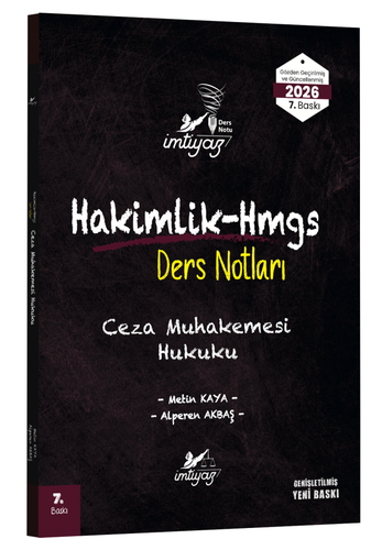 Hakimlik HMGS Ders Notları Ceza Muhakemesi Hukuku İmtiyaz Yayınları 2026