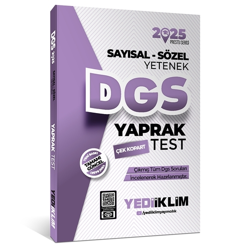 DGS Sayısal-Sözel Yetenek Çek Kopart Yaprak Test Yediiklim Yayınları 2025