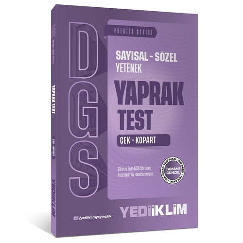 DGS Sayısal-Sözel Yetenek Çek Kopart Yaprak Test Yediiklim Yayınları 2027