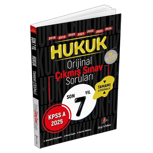KPSS A Hukuk Son 7 Yıl Tamamı Çözümlü Orijinal Çıkmış Sorular Dizgi Kitap Yayınları 2025