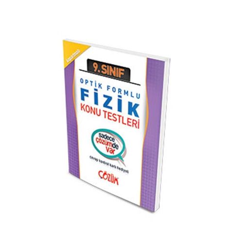 9. Sınıf Fizik Konu Testleri Optik Formlu - Çözüm Yayınları