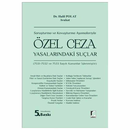 Özel Ceza Yasalarındaki Suçlar - Halil Polat