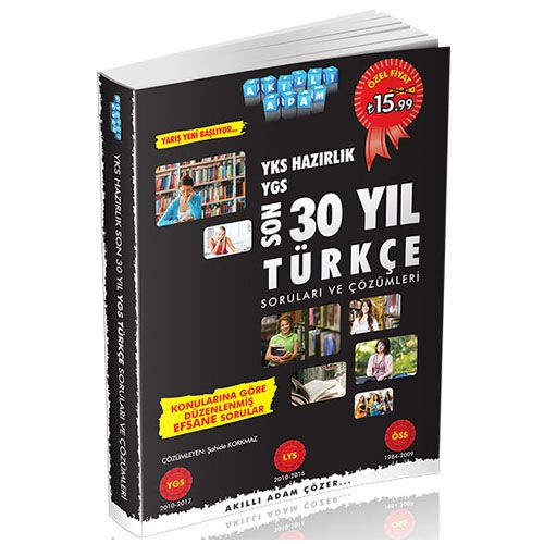 YKS Hazırlık Son 30 Yıl Türkçe Çıkmış Sınav Soruları - Akıllı Adam Yayınları