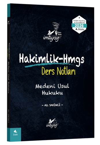Hakimlik HMGS Ders Notları Medeni Usul Hukuku İmtiyaz Yayınları 2026
