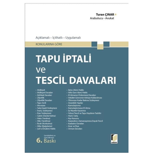 Tapu İptali ve Tescil Davaları - Turan Çınar