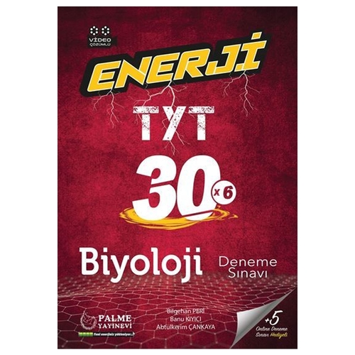 YKS TYT Biyoloji Enerji 30x6 Deneme Sınavı Video Çözümlü Palme Yayınları 2021