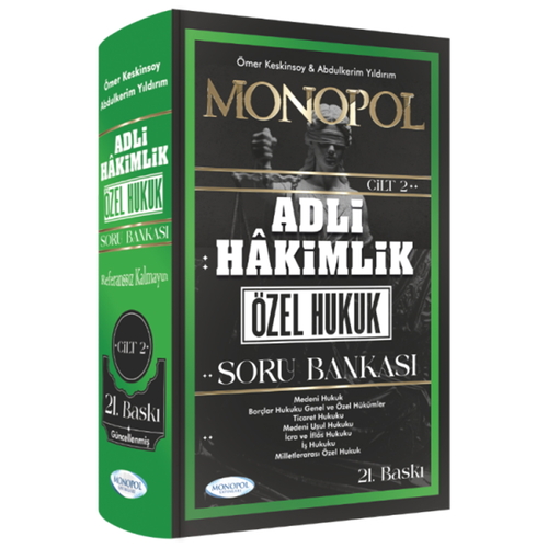 Adli Hakimlik Açıklamalı Özel Hukuk Soru Bankası Cilt 2 Monopol Yayınları 2025