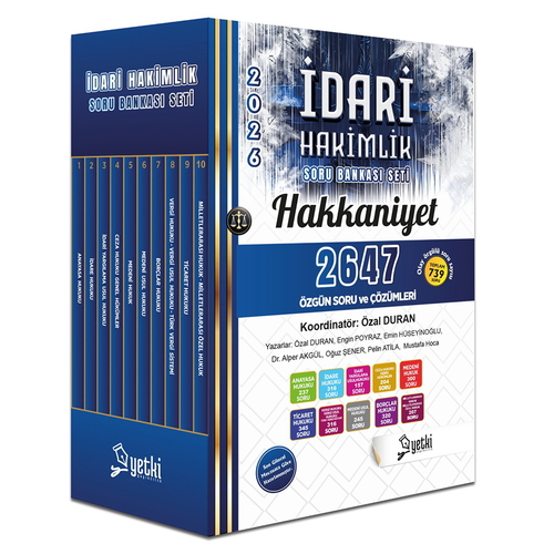 Hakkaniyet İdari Hakimlik Soru Bankası Seti Yetki Yayınları 2026