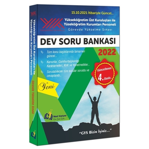 YÖK Kurumları Personeli GYS Dev Soru Bankası Next Kariyer Yayınları 2022