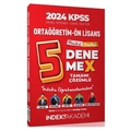  KPSS Lise Ortaöğretim Ön Lisans 5 DenemeX İndeks Akademi Yayınları 2024
