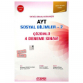 YKS AYT Sosyal Bilimler 2 Çözümlü 4 Deneme Sınavı Kırmızı Seri Esen Yayınları