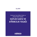  Eşitlik İlkesi ve Ayrımcılık Yasağı - Ulaş Karan