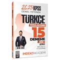  KPSS Türkçe Simülasyonu 15 Deneme Tamamı Çözümlü İndeks Akademi Yayınları 2025