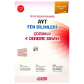 YKS AYT Fen Bilimleri Çözümlü 4 Deneme Sınavı Kırmızı Seri Esen Yayınları